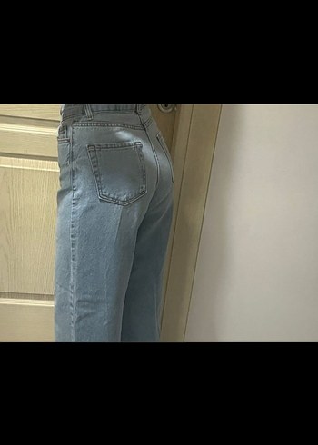 Kadın Mavi Rahat Kesim Denim Pantolon - Görsel 3