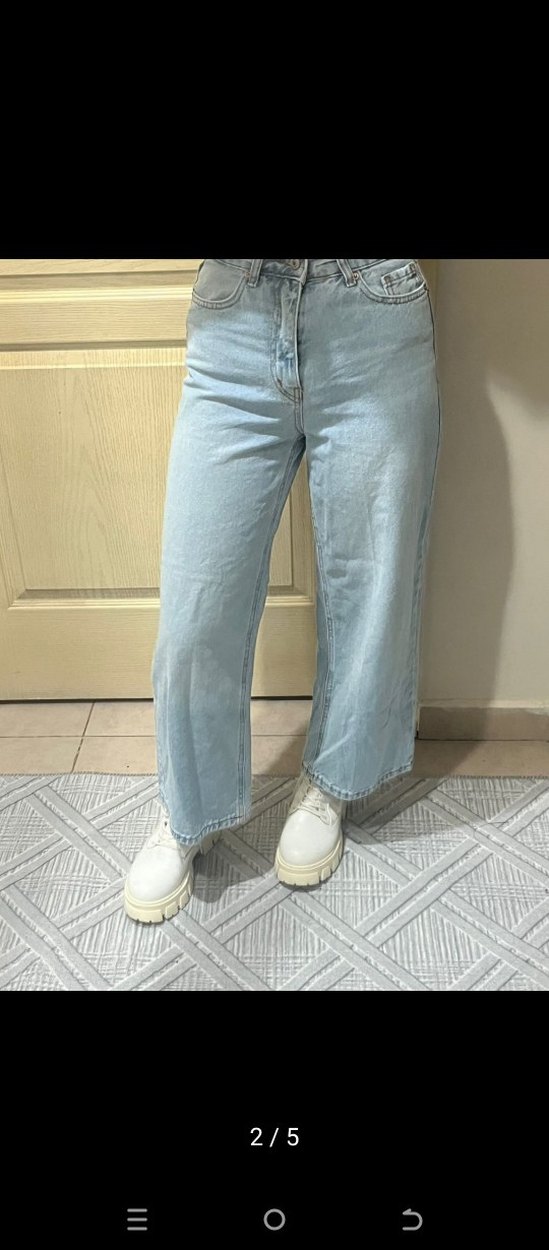 Kadın Mavi Rahat Kesim Denim Pantolon - Görsel 2