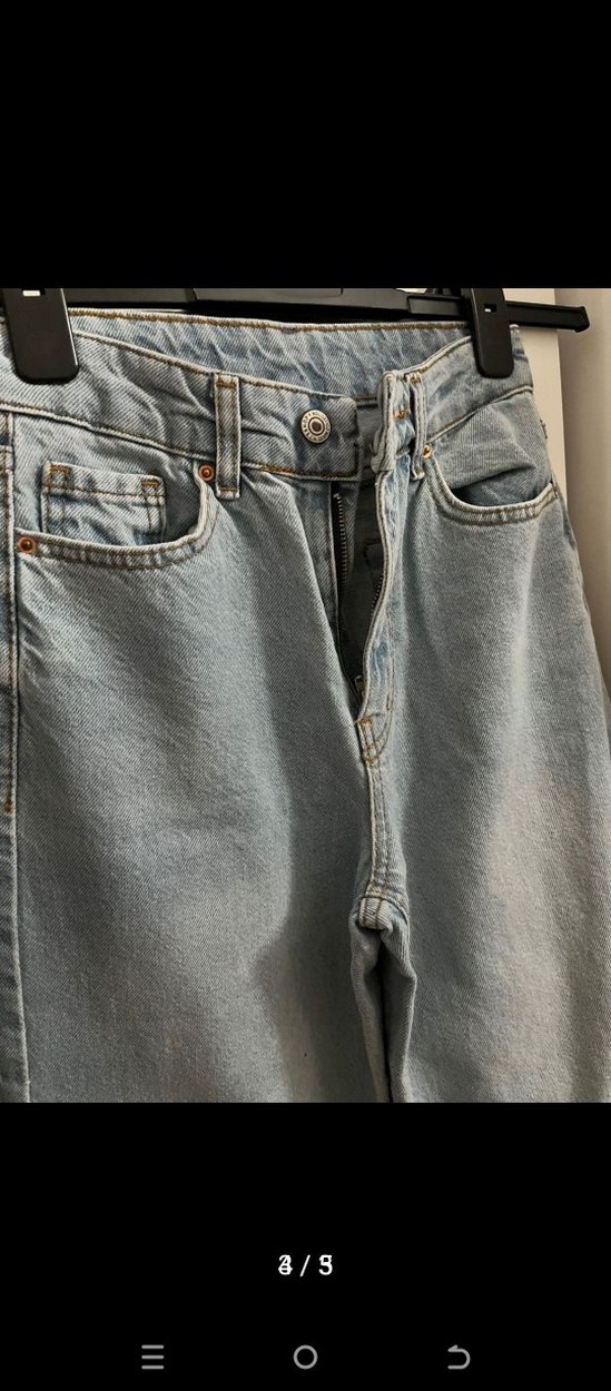 Kadın Mavi Rahat Kesim Denim Pantolon - Görsel 4
