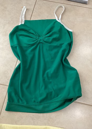 American Vintage Y2k Sik Yesil İnce Askili Top