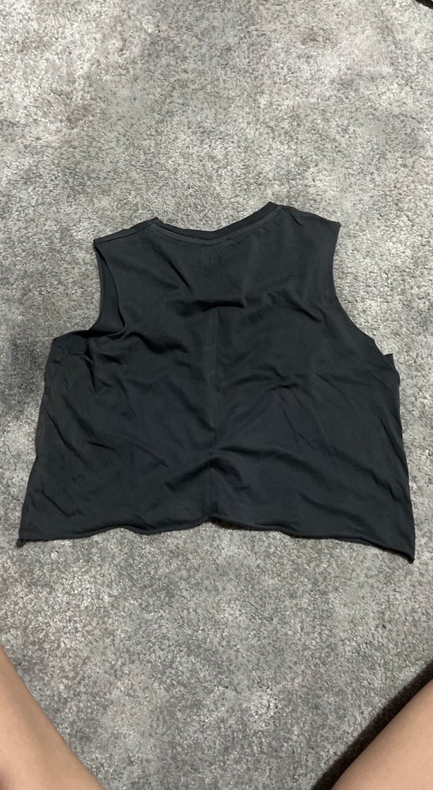 Siyah Baskılı Rock Punk Kolsuz Üst - Görsel 2