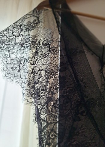 Dantel Detaylı Siyah Bluz üst giyim - Görsel 8