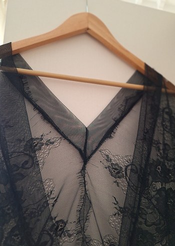 Dantel Detaylı Siyah Bluz üst giyim - Görsel 7