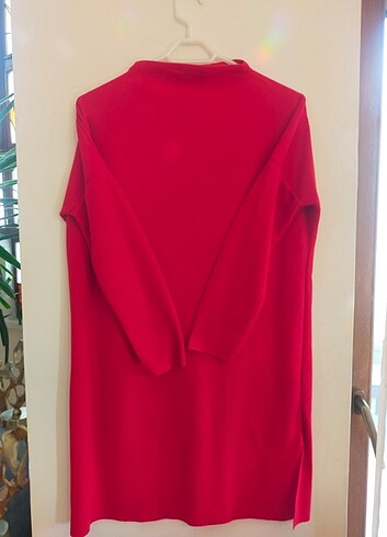Kırmızı XL yün polyester elbise.Yeni.