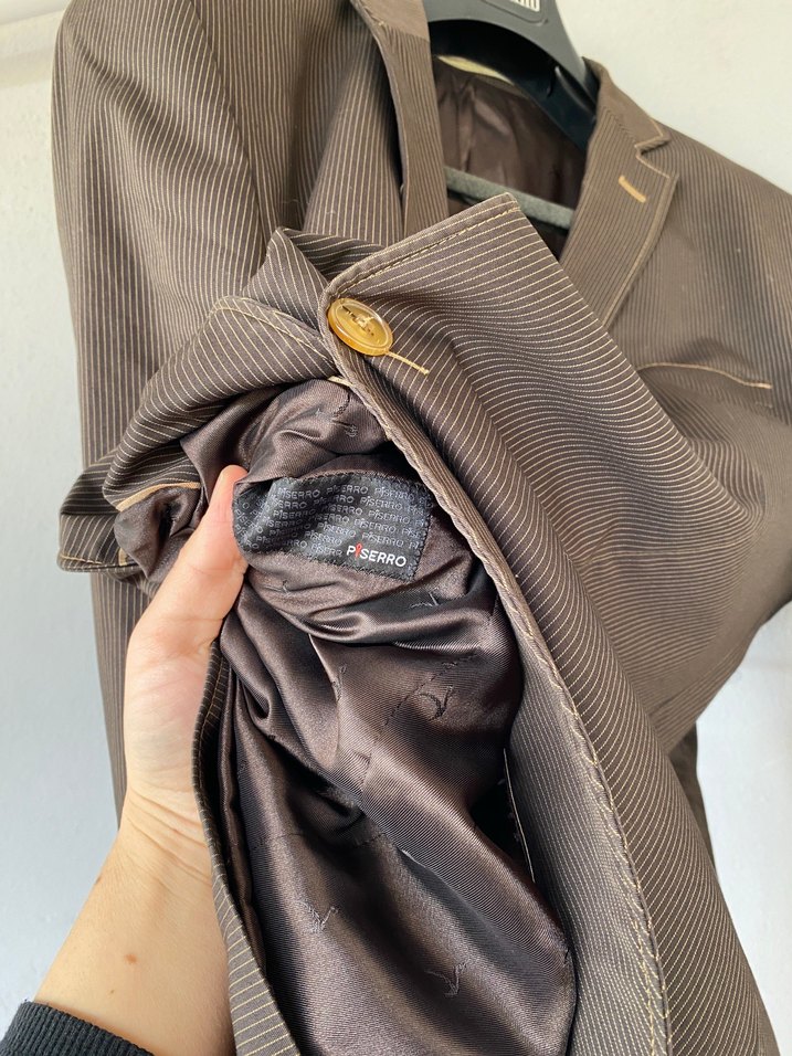 Kahverengi Erkek Kruvaze Ceket piserro - Görsel 2