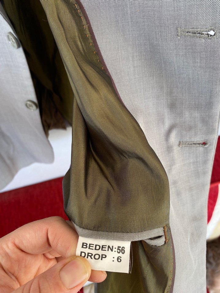 Gri Erkek Düz Düğmeli Takım Ceket - Görsel 3