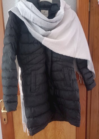 Gri Drapeli Kadın Kışlık Mont