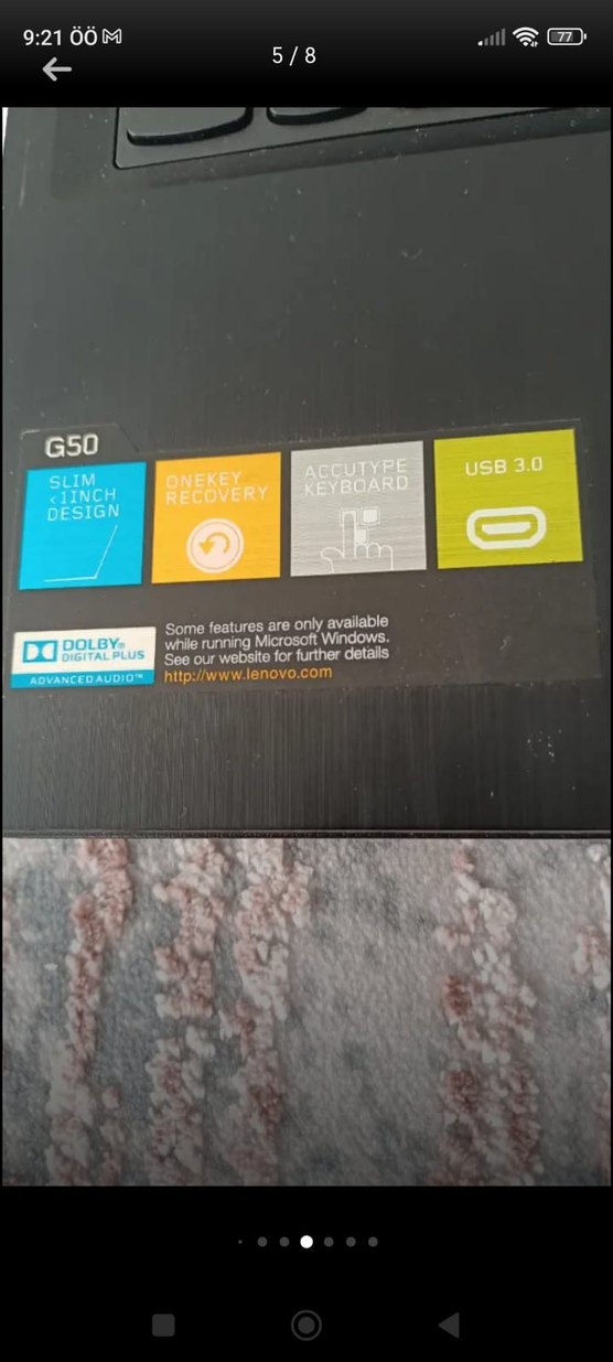 Lenovo Siyah Laptop - Görsel 5