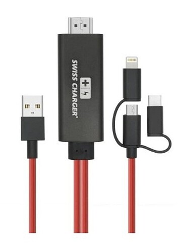   Swiss Charger SCV 30043 1.8M Görüntü Aktarım Kablosu 