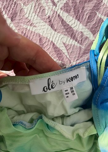 Bohem Çok Renkli askı ipli mini elbise - Görsel 2