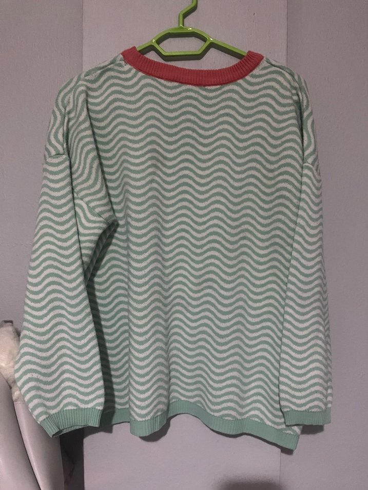 Ragged Jeans Yeşil Baskılı Triko Kazak - Görsel 3