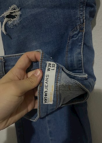 Kadın Mavi Denim Dar Kesim Kot Pantolon - Görsel 2