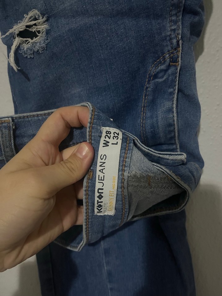 Kadın Mavi Denim Dar Kesim Kot Pantolon - Görsel 2