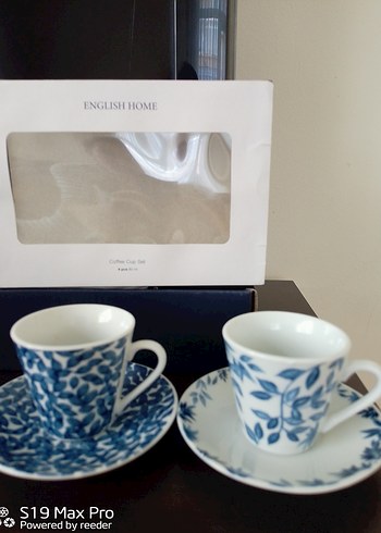 ENGLISH HOME Mavi Desenli Kahve Fincan Seti
