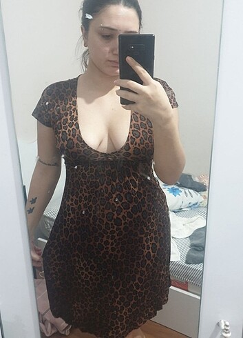 Mango MANGO LEOPAR DESEN ELBİSE