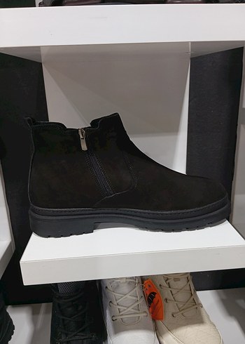 Siyah Hakiki Deri Lüks mürşitSüet Fermuarlı Erkek Bot - Görsel 12