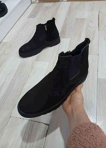 Siyah Hakiki Deri Lüks mürşitSüet Fermuarlı Erkek Bot - Görsel 8