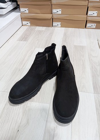 Siyah Hakiki Deri Lüks mürşitSüet Fermuarlı Erkek Bot - Görsel 3