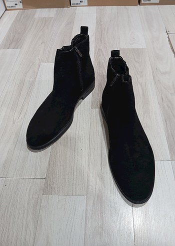 Siyah Hakiki Deri Süet Fermuarlı Erkek Bot - Görsel 4