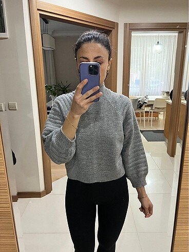 Zara gri kadin kazak
