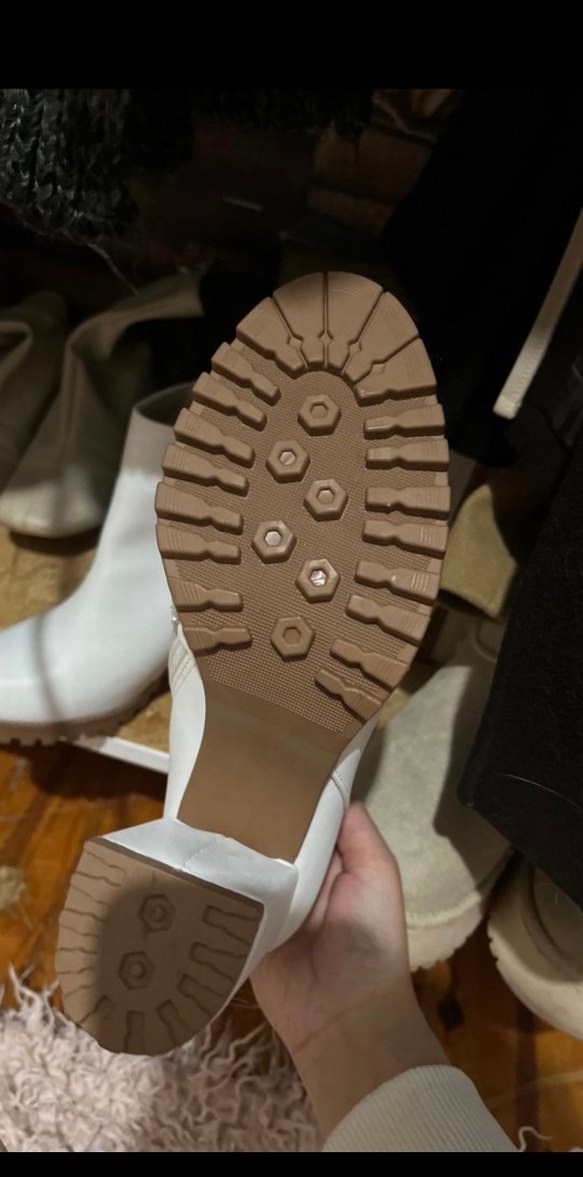 Beyaz Deri Kadın Topuklu Bot - Görsel 2