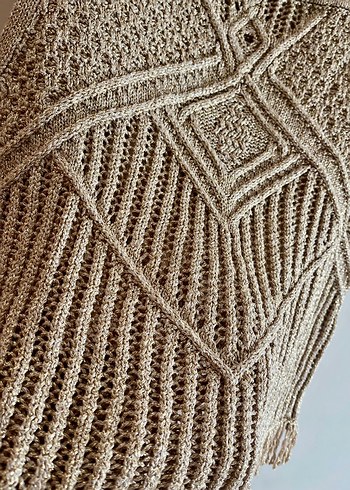 Zara Gold Nakışlı Kolsuz Triko Süveter - Görsel 3