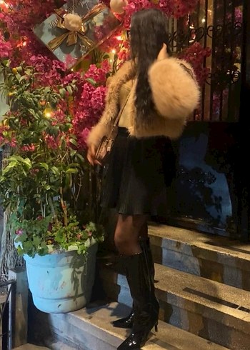 Mango Pembe Crop Peluş Kürk - Görsel 6