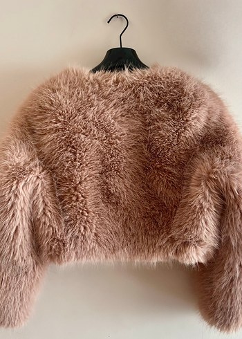 Mango Pembe Crop Peluş Kürk - Görsel 2