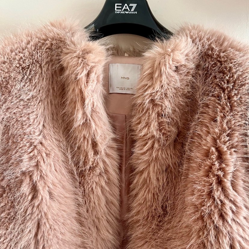 Mango Pembe Crop Peluş Kürk - Görsel 3