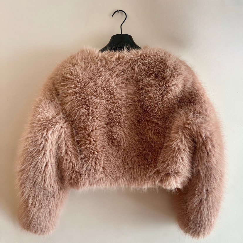 Mango Pembe Crop Peluş Kürk - Görsel 2