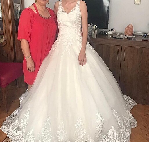 36 Beden beyaz Renk Gelinlik