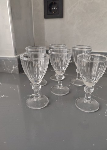 6 Parça Desenli Mini Ayaklı Bardak Seti