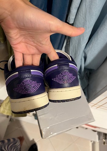 37,5 Beden mor Renk Nike Air Jordan 1 Low Mor Beyaz Kadın Spor Ayakkabı
