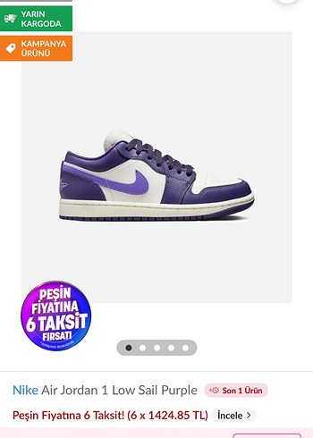 Nike Nike Air Jordan 1 Low Mor Beyaz Kadın Spor Ayakkabı
