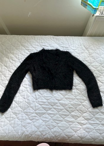 crop peluş hırka