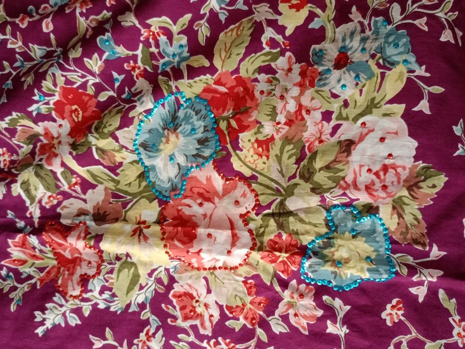 Uzun Kollu Mor Çiçekli Bohem Tunik - Görsel 4