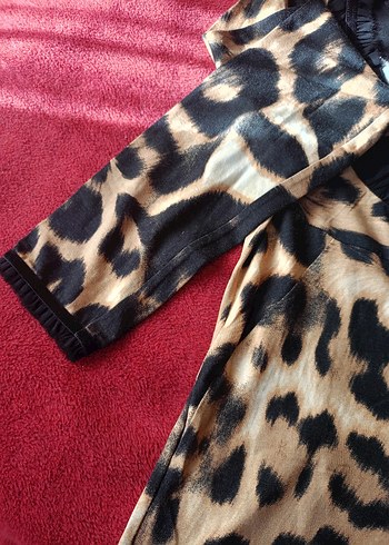 Kahverengi Zebra Desenli Kadın Bluz - Görsel 5