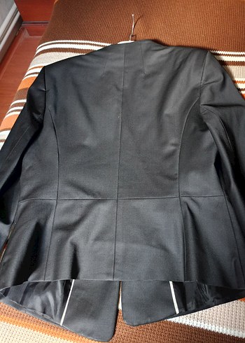 Kemerli Siyah Mini Ofis Blazeri - Görsel 4