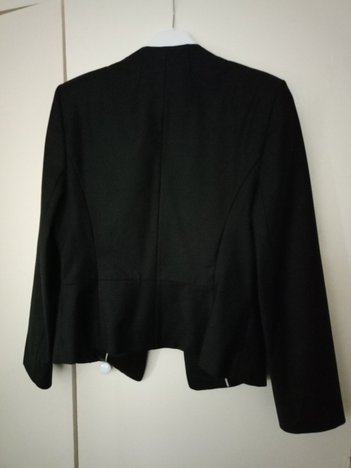 Kemerli Siyah Mini Ofis Blazeri - Görsel 2