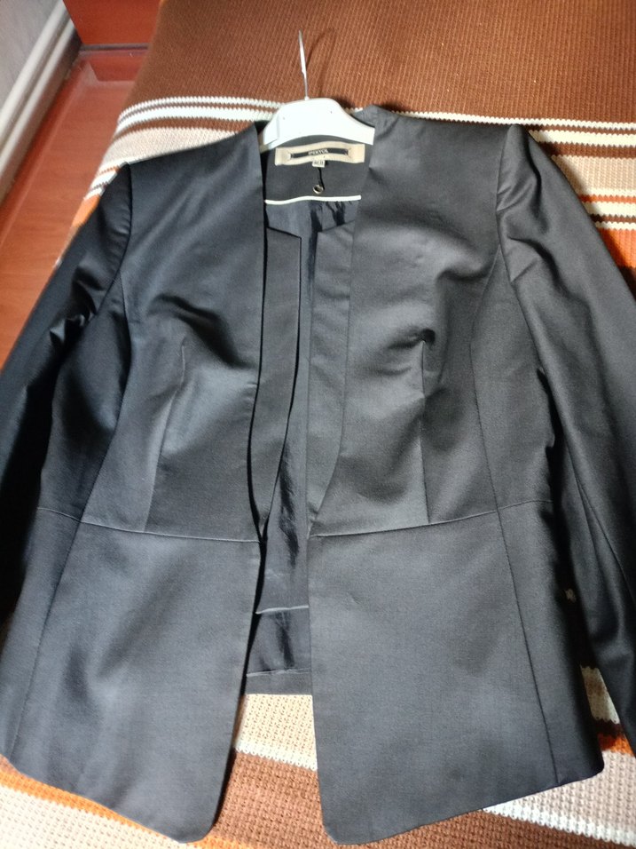 Kemerli Siyah Mini Ofis Blazeri - Görsel 3