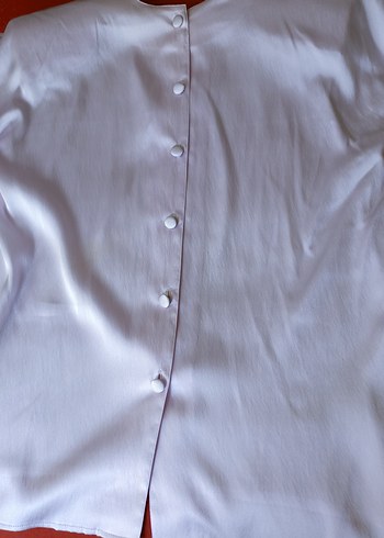 Lila Saten özel dikim sıttan düğmeli kolsuz bluz - Görsel 3