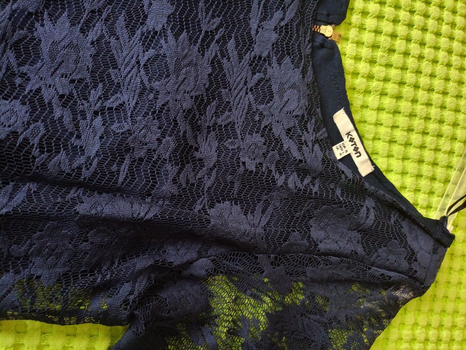 Koton lacivert dantel kısa elbise - Görsel 3