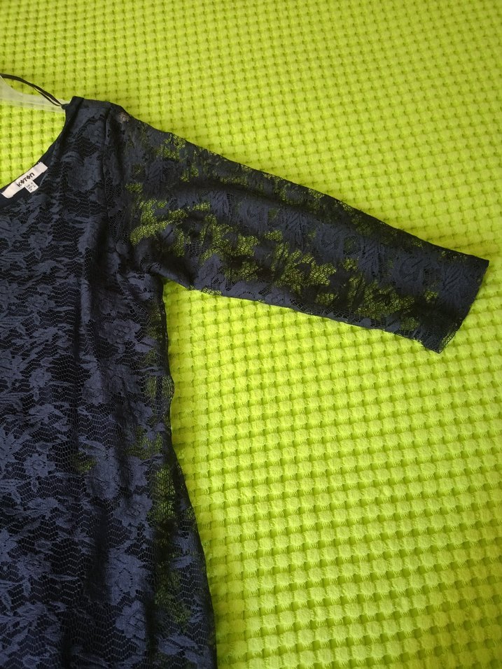 Koton lacivert dantel kısa elbise - Görsel 4