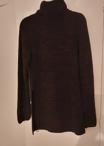 Kahverengi Boğazlı Triko Kadın Kazak - Görsel 2