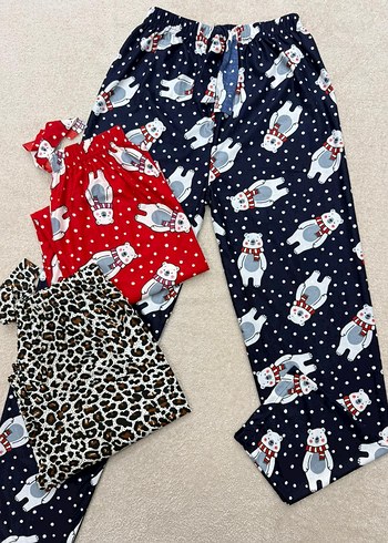 Renkli Desenli Rahat Kadın Pijama Altları - Görsel 2