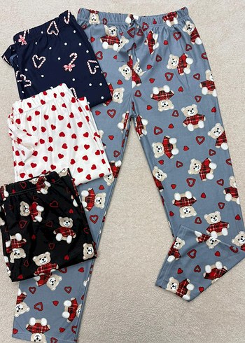 Renkli Desenli Rahat Kadın Pijama Altları - Görsel 3