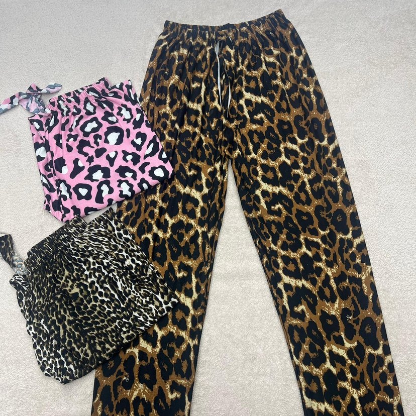 Renkli Desenli Rahat Kadın Pijama Altları - Görsel 5