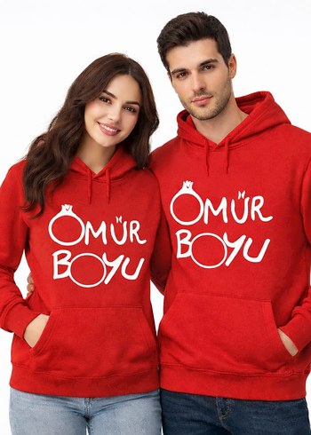 Kırmızı Snoopy Baskılı Kapüşonlu Sweatshirt - Görsel 10