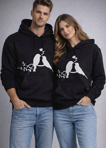 Kırmızı Snoopy Baskılı Kapüşonlu Sweatshirt - Görsel 2