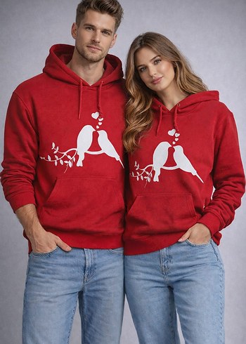 Kırmızı Snoopy Baskılı Kapüşonlu Sweatshirt - Görsel 3